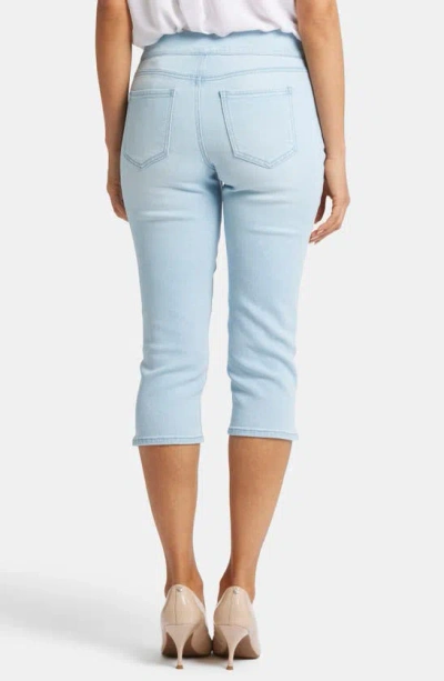 Shop Nydj Dakota Side Slit Pull-on Capri Jeans In Oceanfront