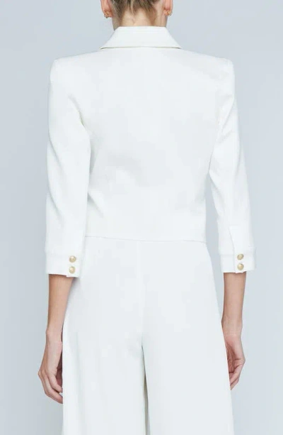 Shop L Agence Kumi Fitted Crop Jacket In White