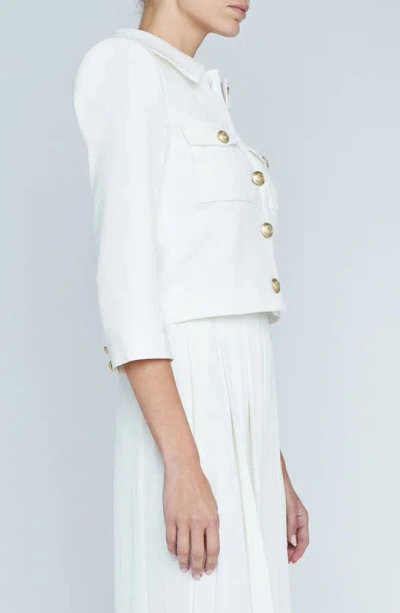 Shop L Agence Kumi Fitted Crop Jacket In White