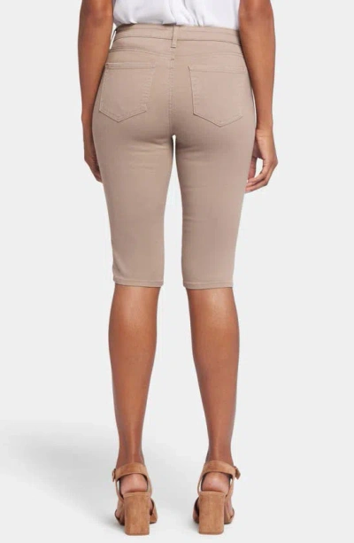 Shop Nydj Side Slit Capri Bike Shorts In Saddlewood