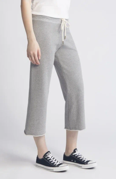 Shop The Great Cotton Crop Wide Leg Sweatpants In Varsity Grey