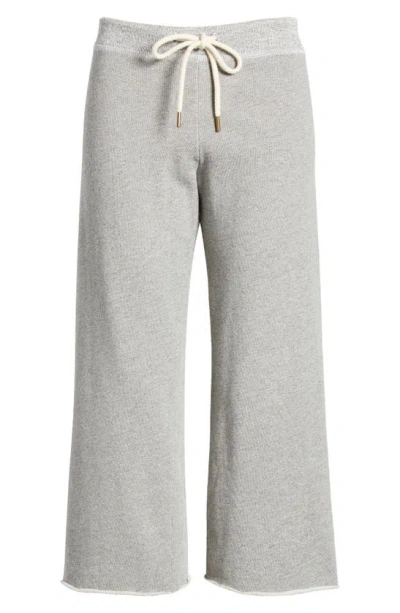 Shop The Great Cotton Crop Wide Leg Sweatpants In Varsity Grey