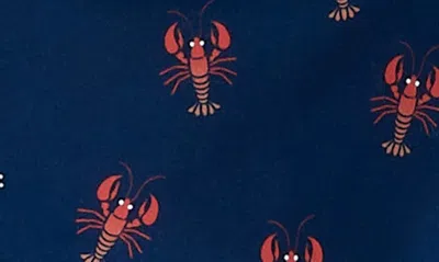Shop Petit Lem Kids' Lobster Print Swim Trunks In Navy