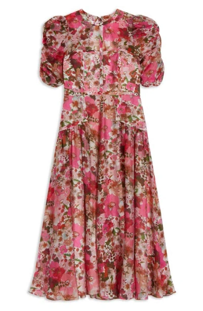 Shop Ted Baker Botani Floral Midi Dress In Pink