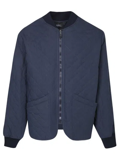 Shop Apc A.p.c. Blue Cotton Blend Console Jacket In Navy