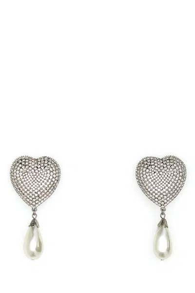 Shop Alessandra Rich Earrings In Crysilver