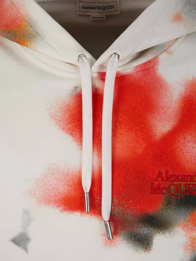 Shop Alexander Mcqueen Hoodie Printed Sweatshirt In White