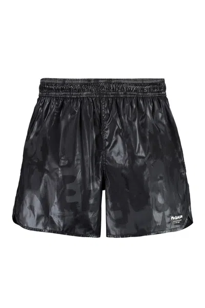 Shop Alexander Mcqueen Nylon Swim Shorts In Black