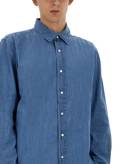 Shop Aspesi Shirts In Blue