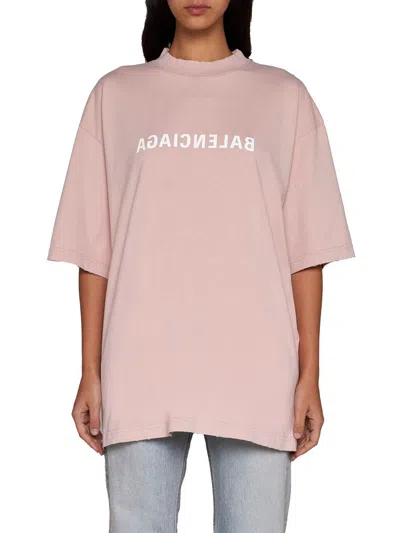 Shop Balenciaga T-shirts In Pink
