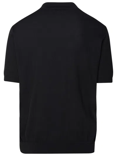 Shop Barrow Black Cotton Polo Shirt