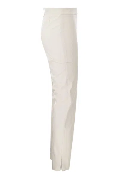 Shop Brunello Cucinelli Capri Trousers With Monili In White