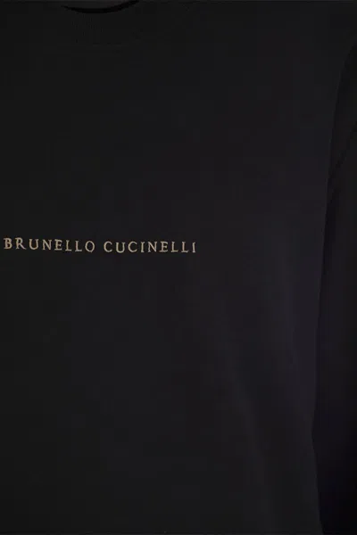 Shop Brunello Cucinelli Cotton Fleece Topwear In Black