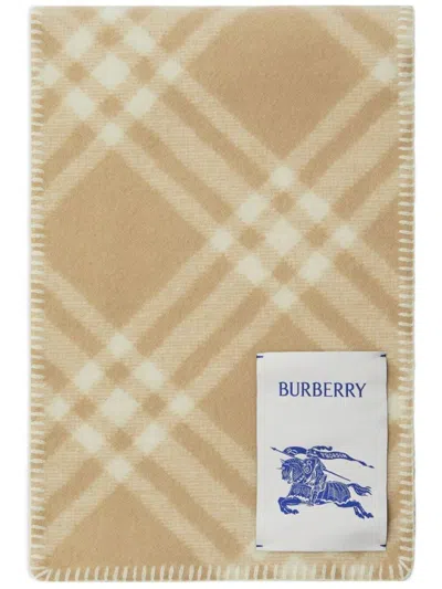 Shop Burberry Check Scarf Accessories In Brown