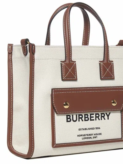 Shop Burberry Bags In Natural Tan