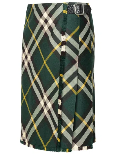 Shop Burberry Skirt In Green