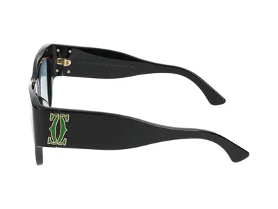 Shop Cartier Sunglasses In Black Black Green
