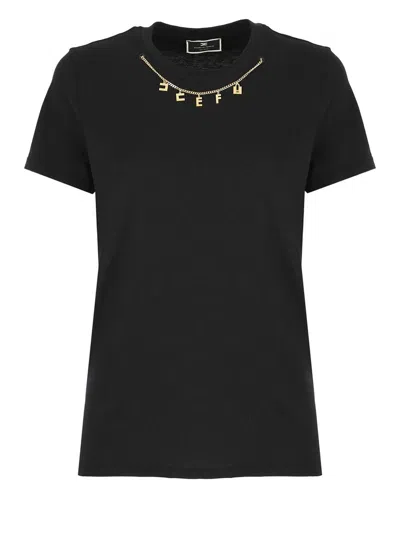 Shop Elisabetta Franchi T-shirts And Polos Black