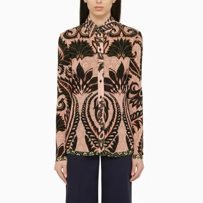 Shop Etro Printed Tulle Shirt Clothing In Pink & Purple