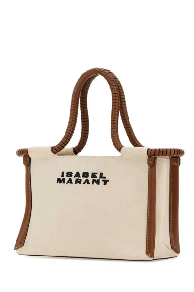Shop Isabel Marant 'toledo' Ecru Cotton Mini Bag In Beige