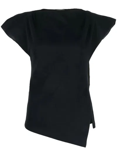 Shop Isabel Marant Sebani Padded Asymmetric T-shirt In Black