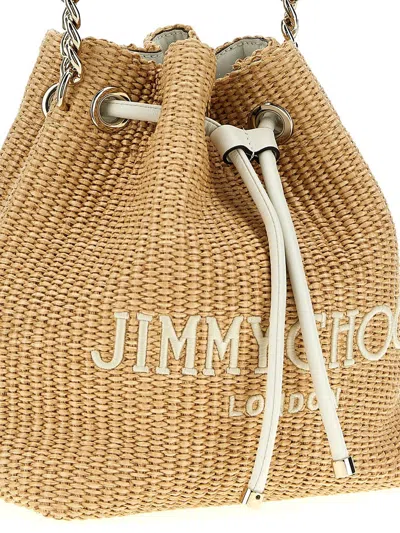 Shop Jimmy Choo 'bon Bon' Bucket Bag In Beige