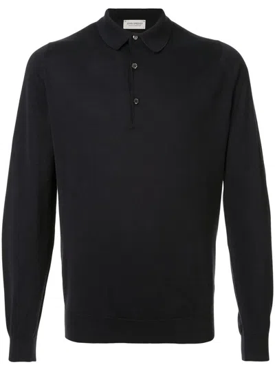 Shop John Smedley Bradwell Long Sleeves Shirt Clothing In Black