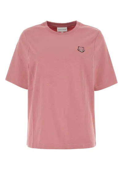 Shop Maison Kitsuné Fox Head Cotton T-shirt In Pink