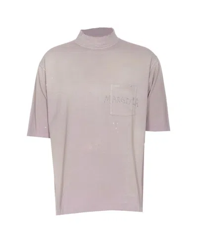 Shop Maison Margiela Handwritten Logo T-shirt With Written Text In Purple