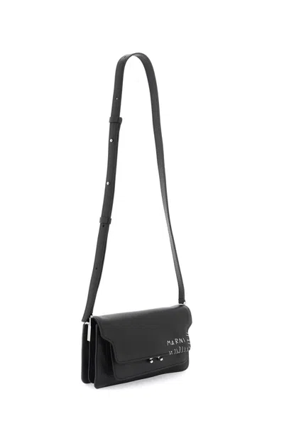 Shop Marni Soft East/west Trunk Shoulder Bag In Black