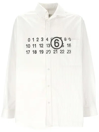 Shop Mm6 Maison Margiela Patchwork Shirt In White