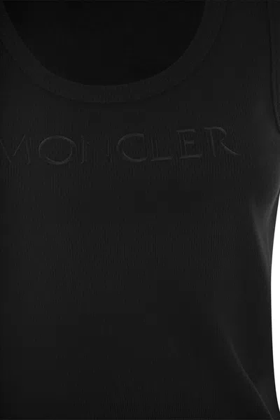 Shop Moncler Logo-embroidered Sports Vest In Black
