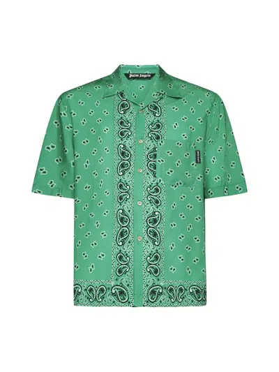 Shop Palm Angels Paisley Print Shirt In Green