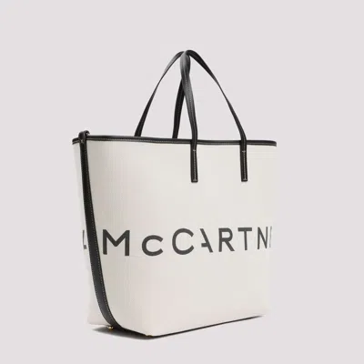 Shop Stella Mccartney Logo-print Cotton Tote Bag In Ecru
