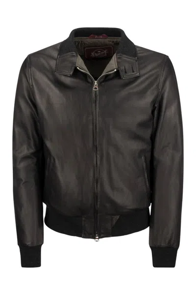 Shop Stewart Colorado - Padded Leather Jacket In Black