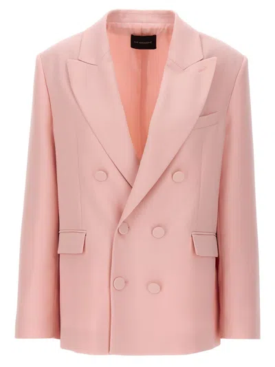 The Andamane Structured Blazer With Shoulder Padding And Multiple Pockets In Pink