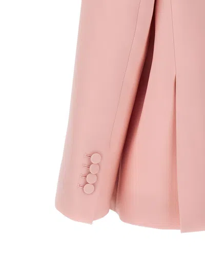 The Andamane Structured Blazer With Shoulder Padding And Multiple Pockets In Pink