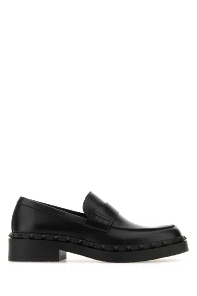 Shop Valentino Garavani "rockstud M-way" Loafers In Black