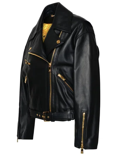 Shop Versace Black Lambskin Jacket