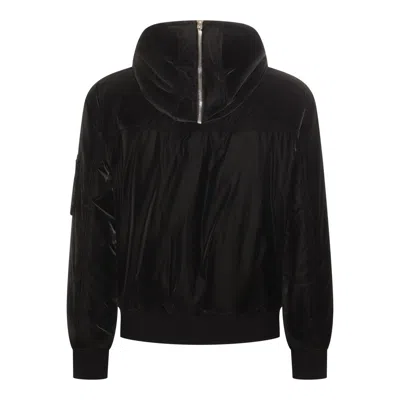 Versace Black Down Jacket In Black