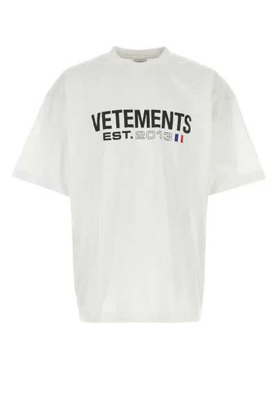 Shop Vetements Logo Cotton T-shirt In White