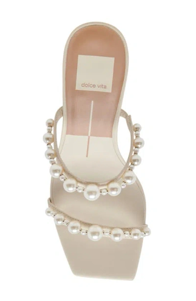 Dolce Vita Noel Womens Blco Man Made Heels In Ivory Pearls
