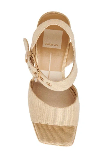 Shop Dolce Vita Amari Platform Sandal In Natural Raffia