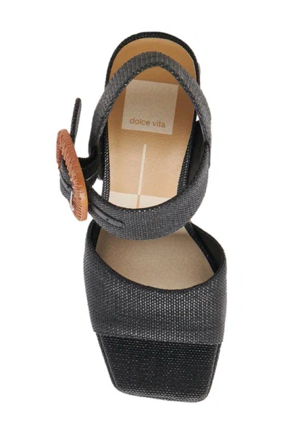 Shop Dolce Vita Amari Platform Sandal In Black Raffia