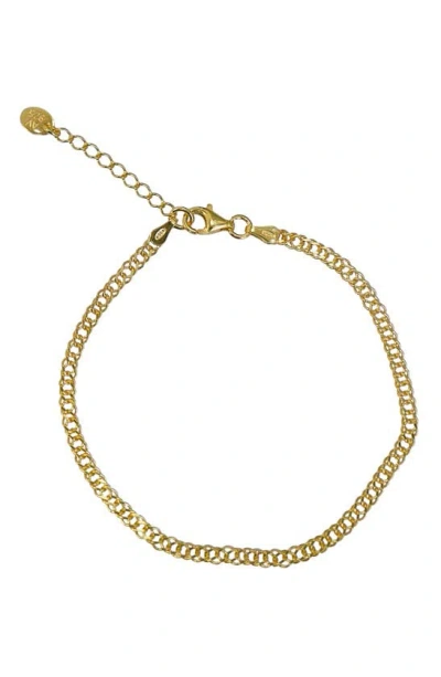 Shop Argento Vivo Sterling Silver Chain Bracelet In Gold