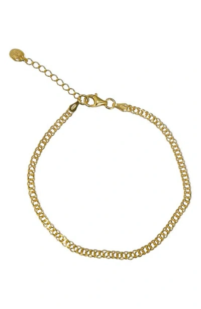 Shop Argento Vivo Sterling Silver Curb Chain Bracelet In Gold