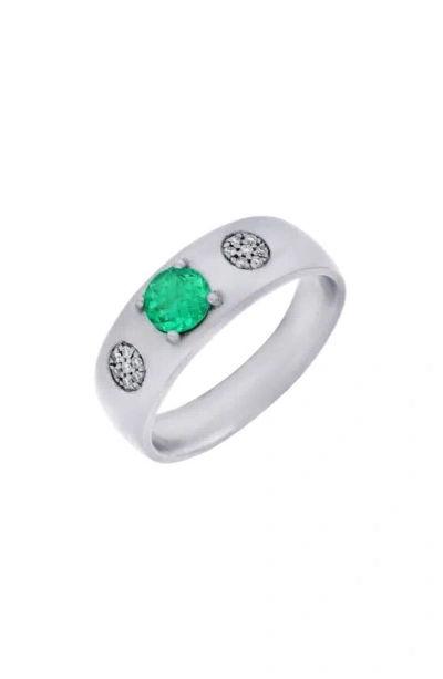 Shop Bony Levy El Mar Emerald & Diamond Statement Ring In 18k White Gold