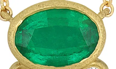 Shop Bony Levy El Mar Emerald & Diamond Pendant Necklace In 18k Yellow Gold