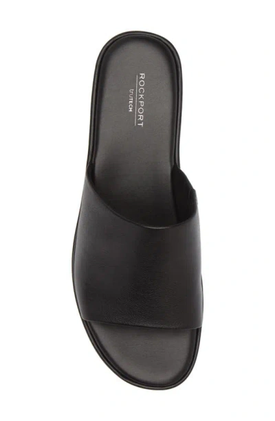 Shop Rockport Aubriella Wedge Sandal In Black Leather