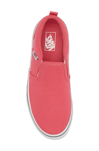 Shop Vans Kids' Asher Slip-on Sneaker In Canvas Honeysuckle